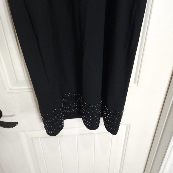 Catherine Malandrino Dress Black Wool Studded Grommet Eyelet Slip Y2K Runway 2 - Picture 10 of 12